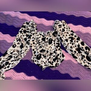 Leopard Print Off-Shoulder Blouse